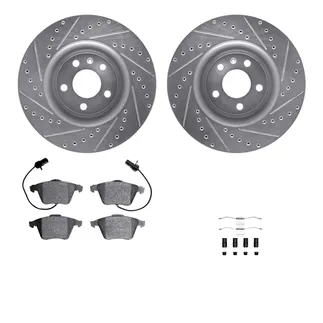 R1 Concepts WGSH1-73050 eLINE Rotor - Drilled & Slotted - Silver W/ Performance Pads